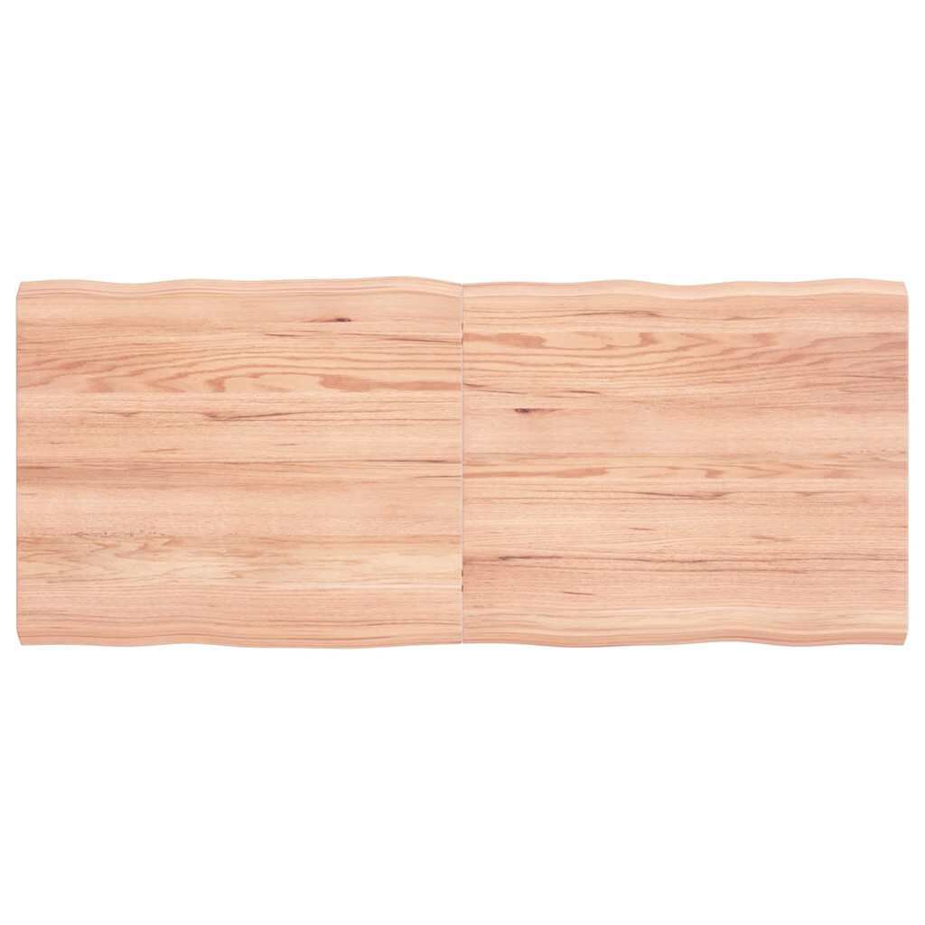 vidaXL سطح طاولة لون بني فاتح 120*50*(2-4) سم خشب صلب معالج وحواف خام