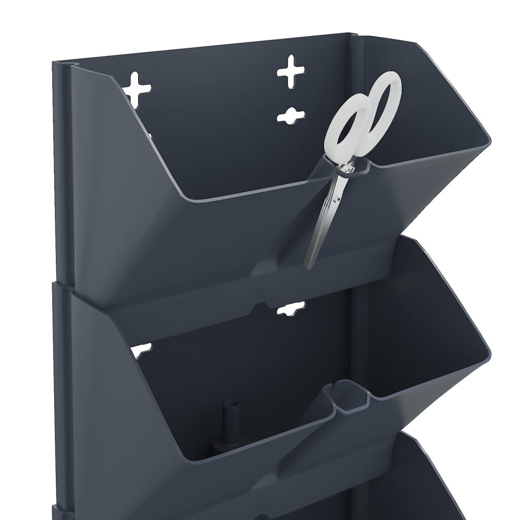 vidaXL طقم أصص حديقة عمودي 4 ق أنثراسيت بولي بروبلين