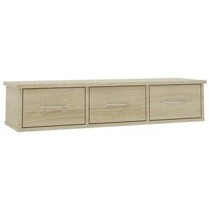 vidaXL رف مع درج جداري سونوما اوك 88&times;26&times;18.5 سم خشب صناعي