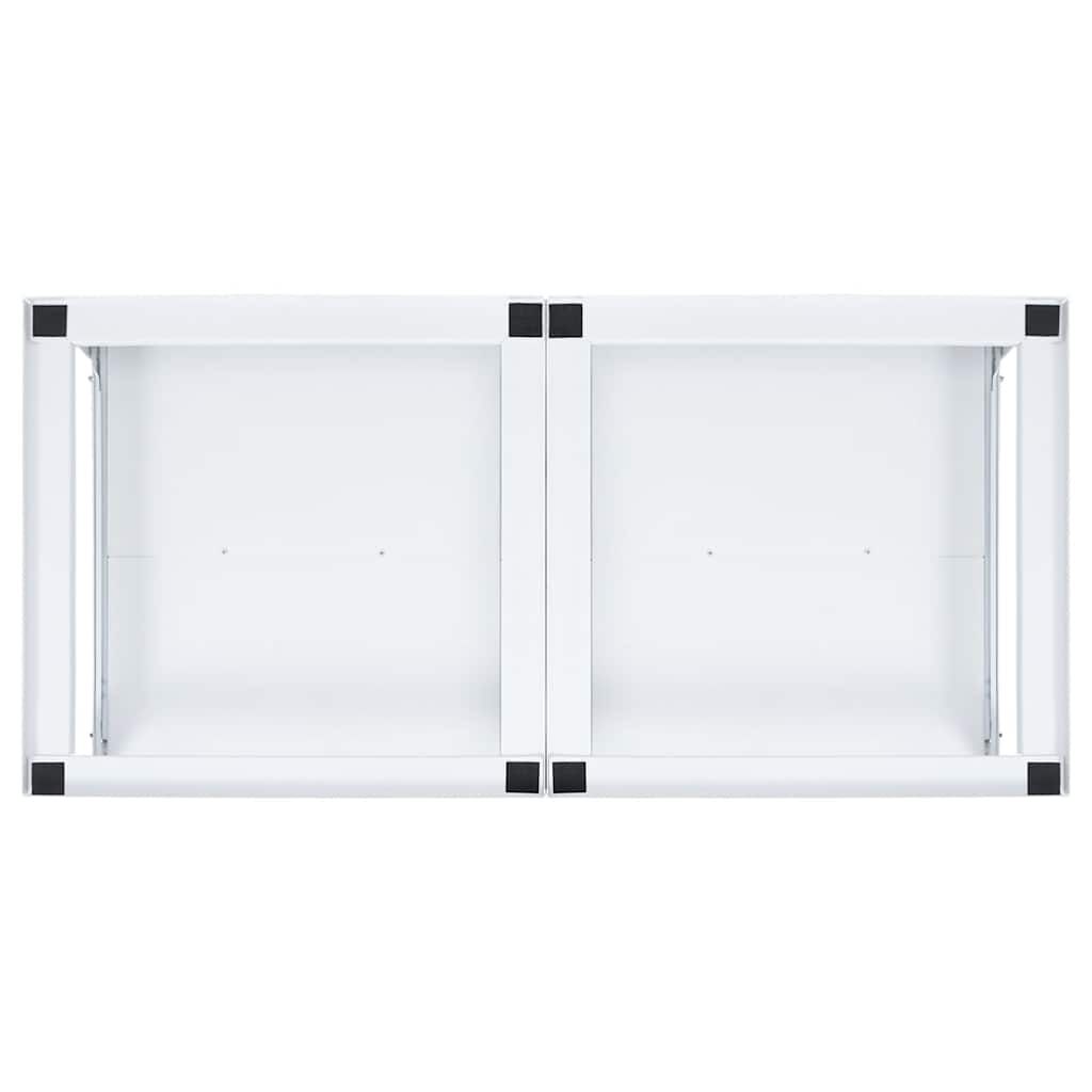 vidaXL قاعدة آلة الغسيل والتجفيف مع أرفف قابلة للسحب أبيض