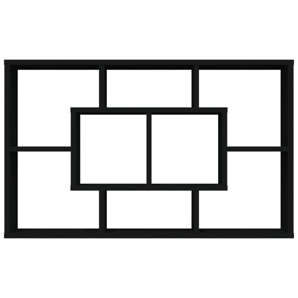 vidaXL رف جداري أسود 85x16x52,5 سم خشب صناعي