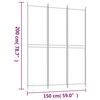 vidaXL مقسم غرفة 3-ألواح بني 150×200 سم قماش