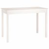 vidaXL طاولة طعام لون أبيض 75x55x110 سم خشب صنوبر صلب