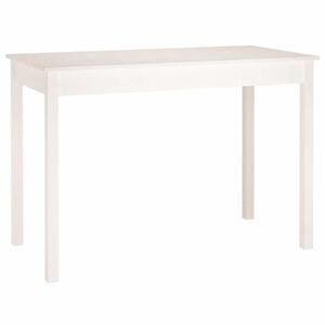 vidaXL طاولة طعام لون أبيض 75x55x110 سم خشب صنوبر صلب