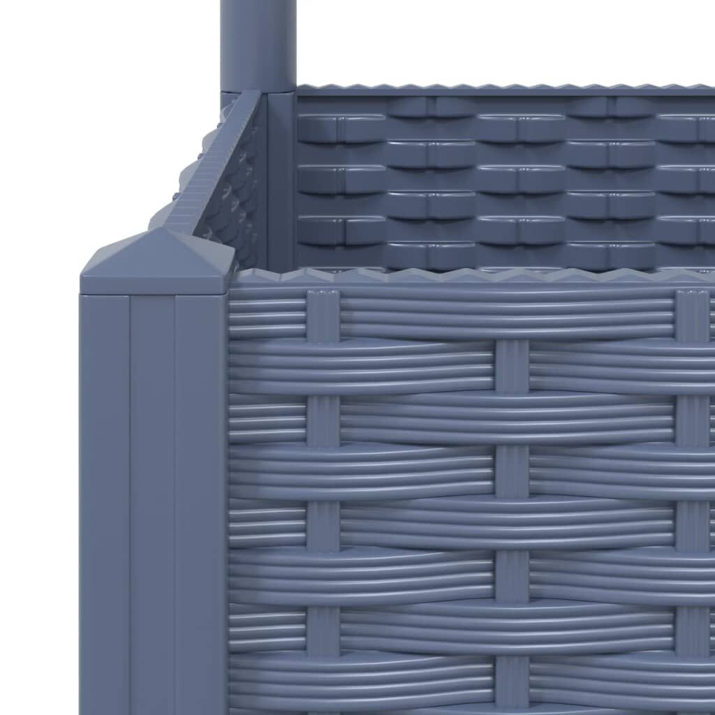 vidaXL حوض حديقة مع تعريشة أزرق رمادي 120×40×136 سم PP