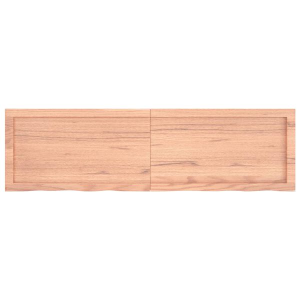 vidaXL سطح طاولة لون بني فاتح 140*40*(2-4) سم خشب بلوط صلب معالج