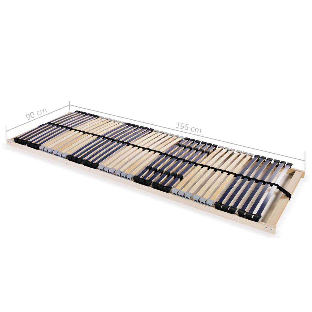 vidaXL قواعد سرير شرائحية 2 ق مع 42 شريحة 7 مناطق 90×200 سم (2×246463)