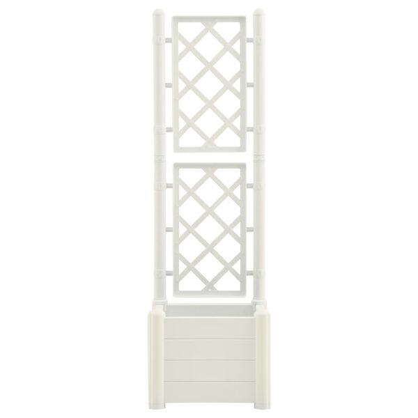 vidaXL حوض حديقة مع تعريشة 43×43×142 سم PP أبيض