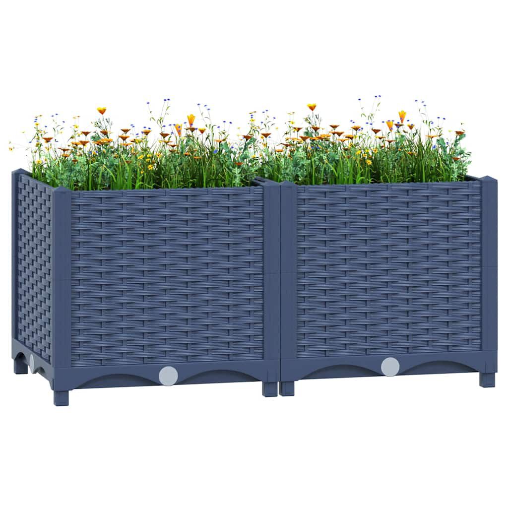 vidaXL حوض زراعي مرتفع 80×40×38 سم بولي بروبيلين