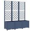 vidaXL حوض حديقة مع تعريشة أزرق رمادي 120&times;40&times;136 سم PP