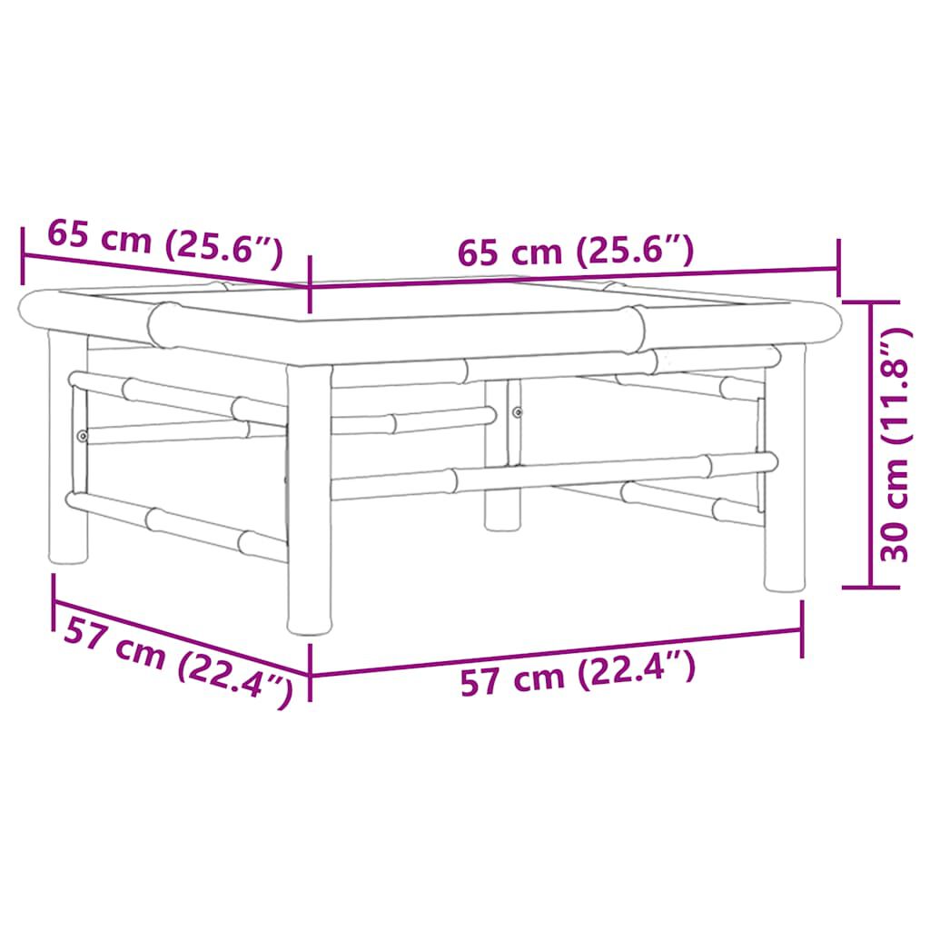 vidaXL طاولة حديقة 30x65x65 سم خيزران