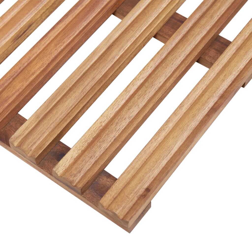 vidaXL سجادات حمام 2 ق خشب سنط صلب 56×37 سم
