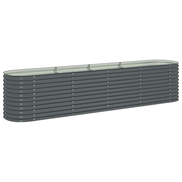 vidaXL حوض حديقة مرتفع 400×80×81 سم فولاذ مجلفن رمادي