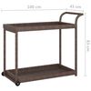 vidaXL عربة بار مع درج بني 100×45×83 سم بولي روطان