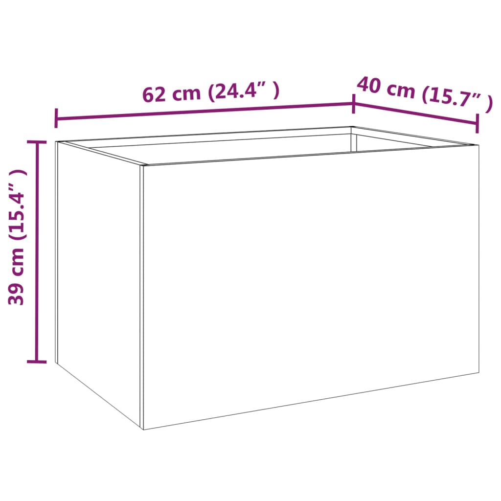 vidaXL أصيص 39x40x62 سم فولاذ كورتن