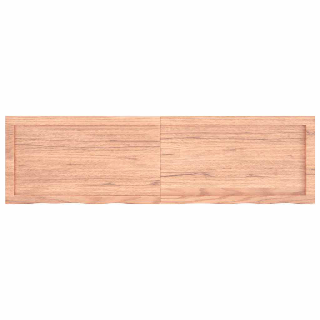 vidaXL سطح طاولة لون بني فاتح 140*40*(2-4) سم خشب بلوط صلب معالج