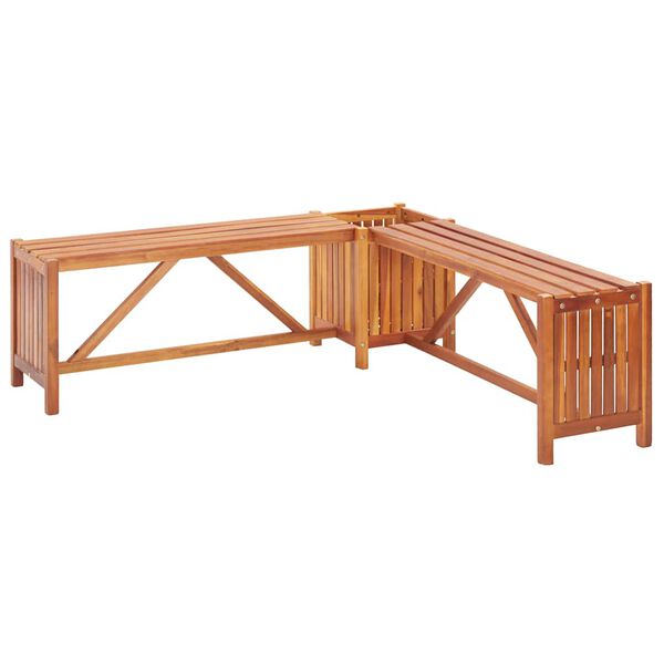 vidaXL مقعد زاوية حديقة مع حوض زرع 117×117×40 سم خشب سنط صلب