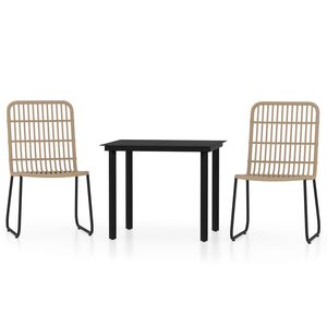 vidaXL عدد 3 قطع طقم سفرة حديقة أوك