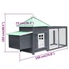 vidaXL قن دجاج مع صندوق تعشيش لون رمادي 193×68×104 سم خشب تنوب صلب