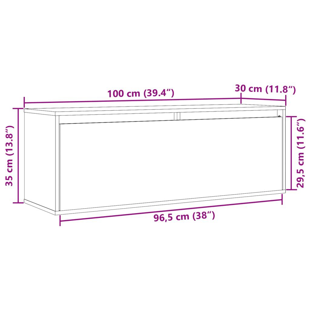 vidaXL خزانة حائط 35x30x100 سم خشب صنوبر صلب