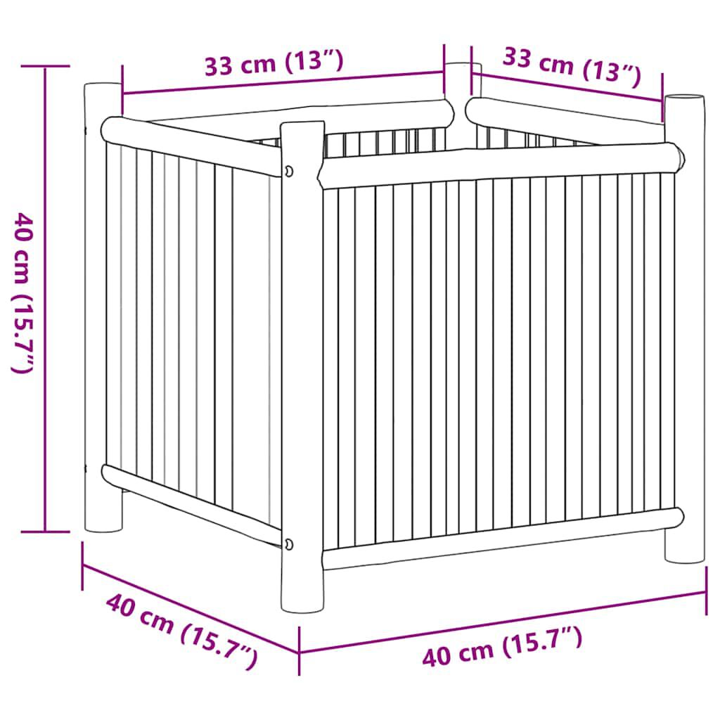 vidaXL أصيص 40x40x40 سم خيزران