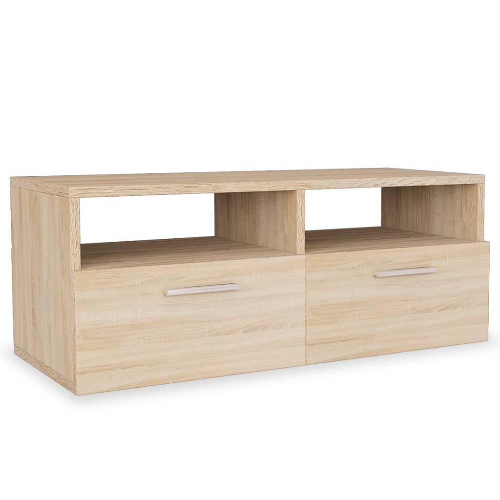 vidaXL خزانات تلفزيون 2 ق خشب صناعي 36x35x95 سم أوك