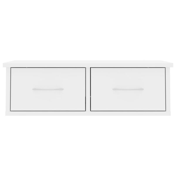 vidaXL رف درج جداري أبيض لامع جدًا 60×26×18.5 سم خشب صناعي