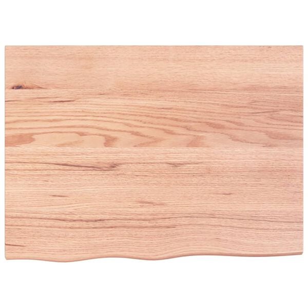 vidaXL سطح طاولة كاونتر حمام لون بني فاتح 2x60x80 سم خشب صلب معالج