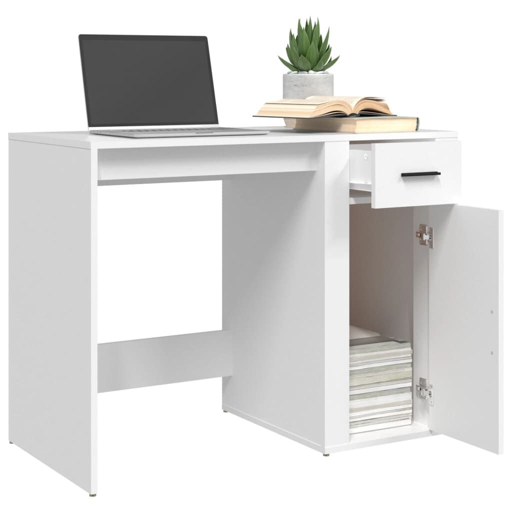 vidaXL مكتب أبيض 100x49x75 سم خشب صناعي
