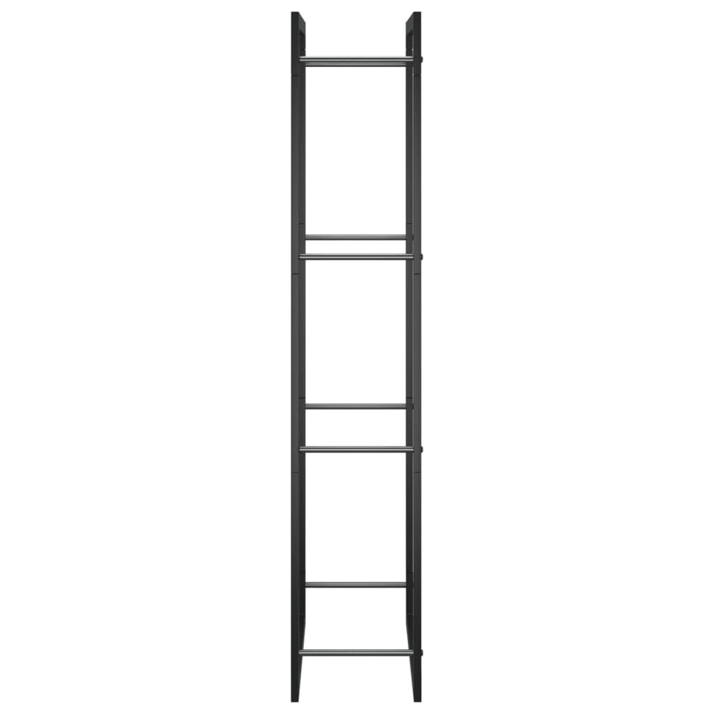 vidaXL حامل حطب لون أسود مطفي 132x28x50 سم فولاذ