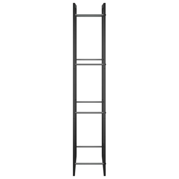 vidaXL حامل حطب لون أسود مطفي 132x28x50 سم فولاذ