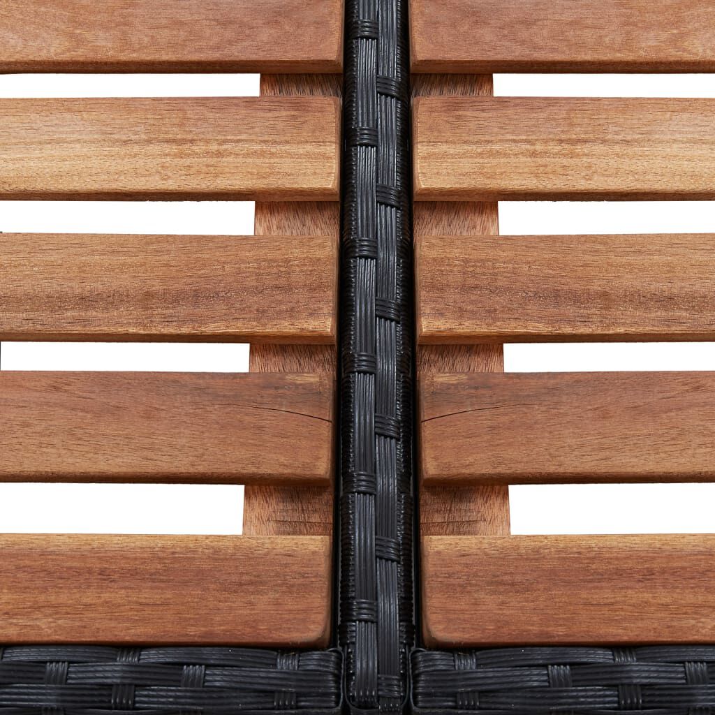vidaXL حائط جاكوزي مربع أسود 268×268×55 سم بولي روطان