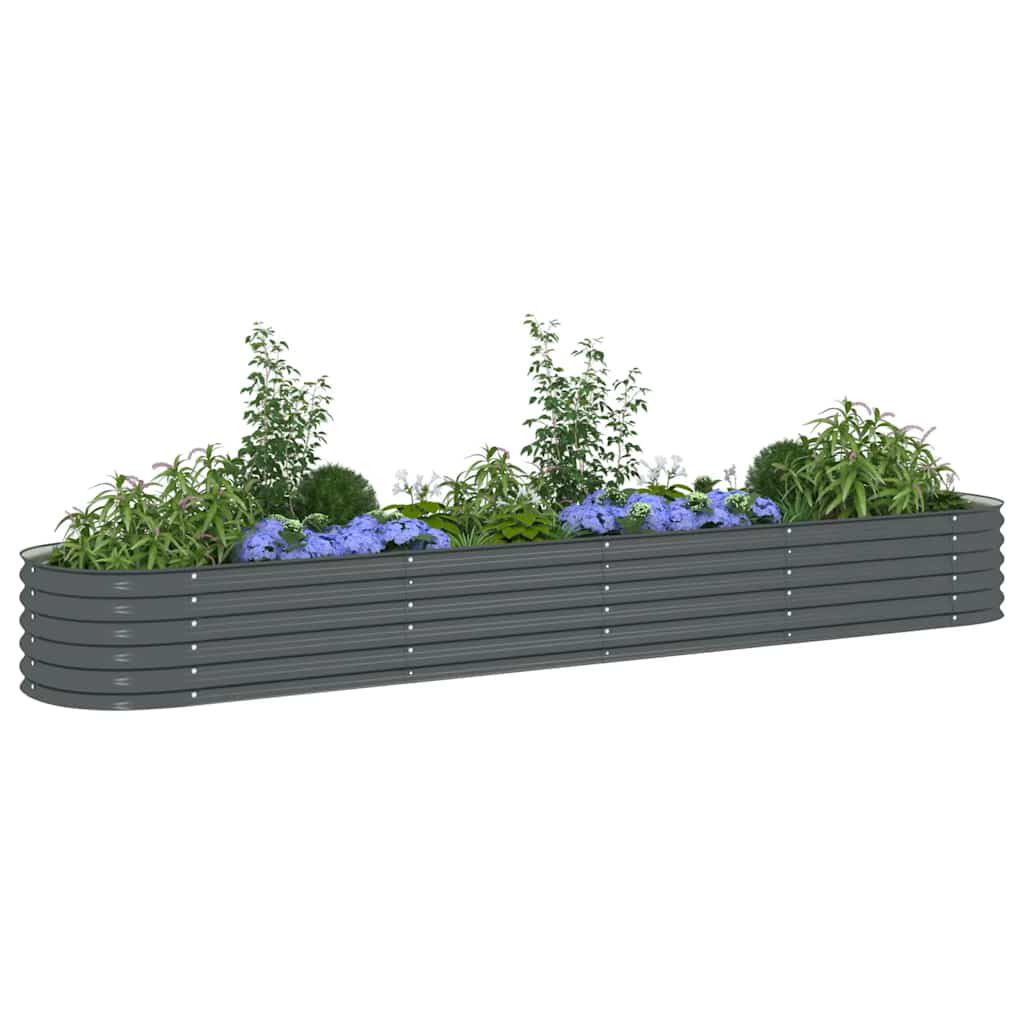vidaXL حوض حديقة مرتفع 400×80×44 سم فولاذ مجلفن رمادي