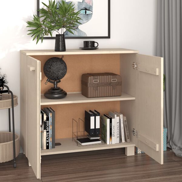 vidaXL خزانة جانبية بني عسلي 85×35×80 سم خشب صنوبر صلب