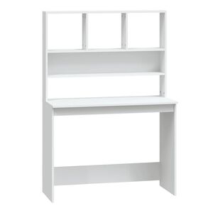 vidaXL مكتب ذو رفوف لون أبيض 102&times;45&times;148 سم خشب صناعي