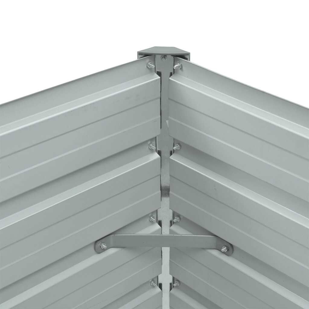 vidaXL حوض حديقة مرتفع فولاذ مجلفن 100×40×45 سم رمادي