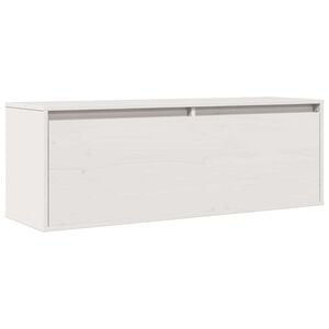 vidaXL خزانة حائط لون أبيض 35x30x100 سم خشب صنوبر صلب