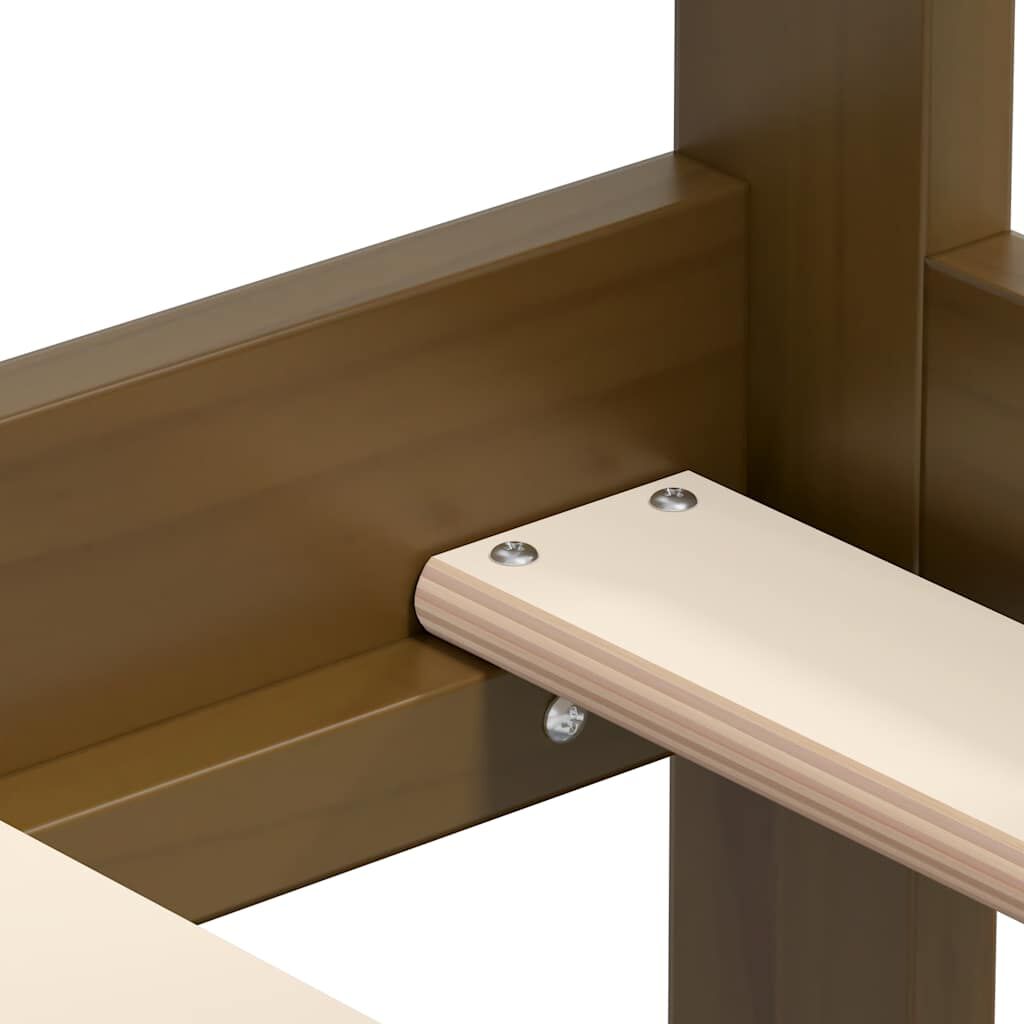 vidaXL سرير نهاري خشب صنوبر صلب بني عسلي 90×200 سم