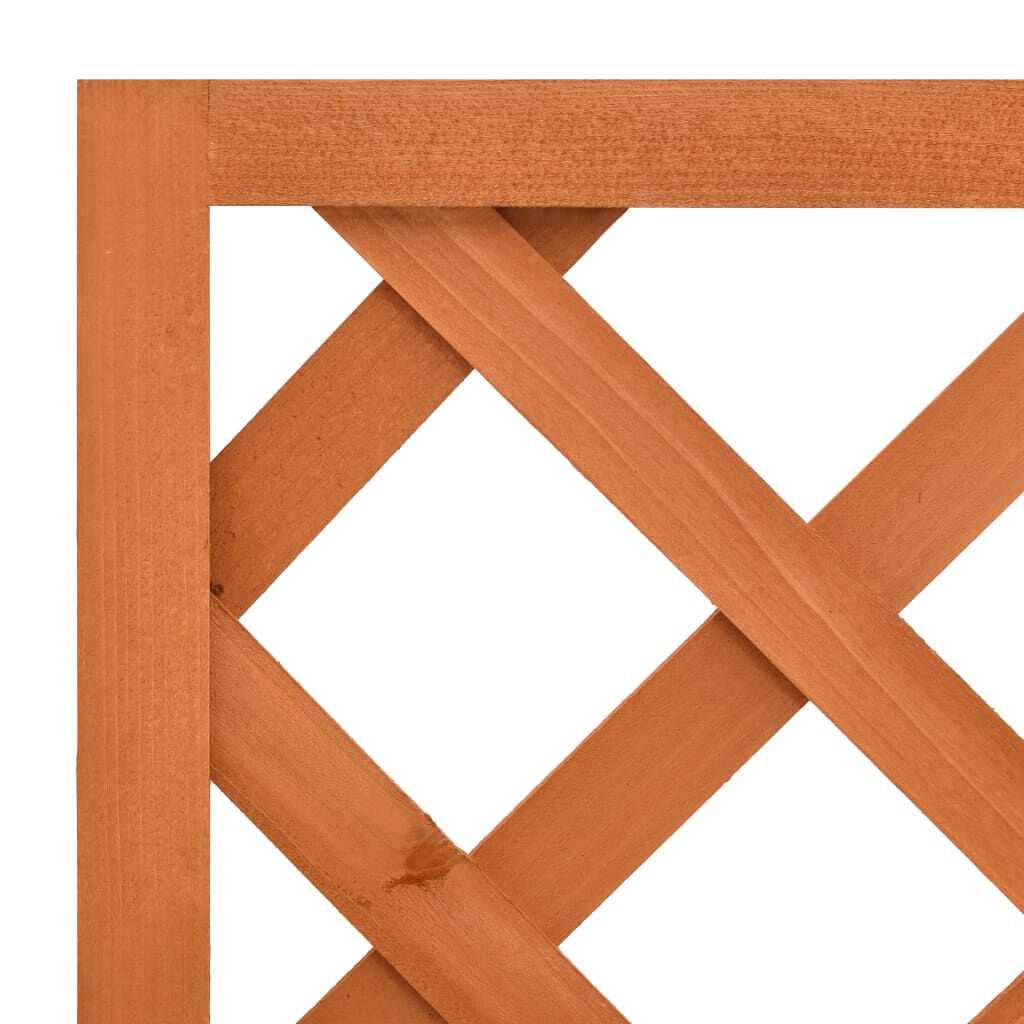 vidaXL حوض زرع تعريشة حديقة برتقالي 50×25×90 سم خشب تنوب صلب