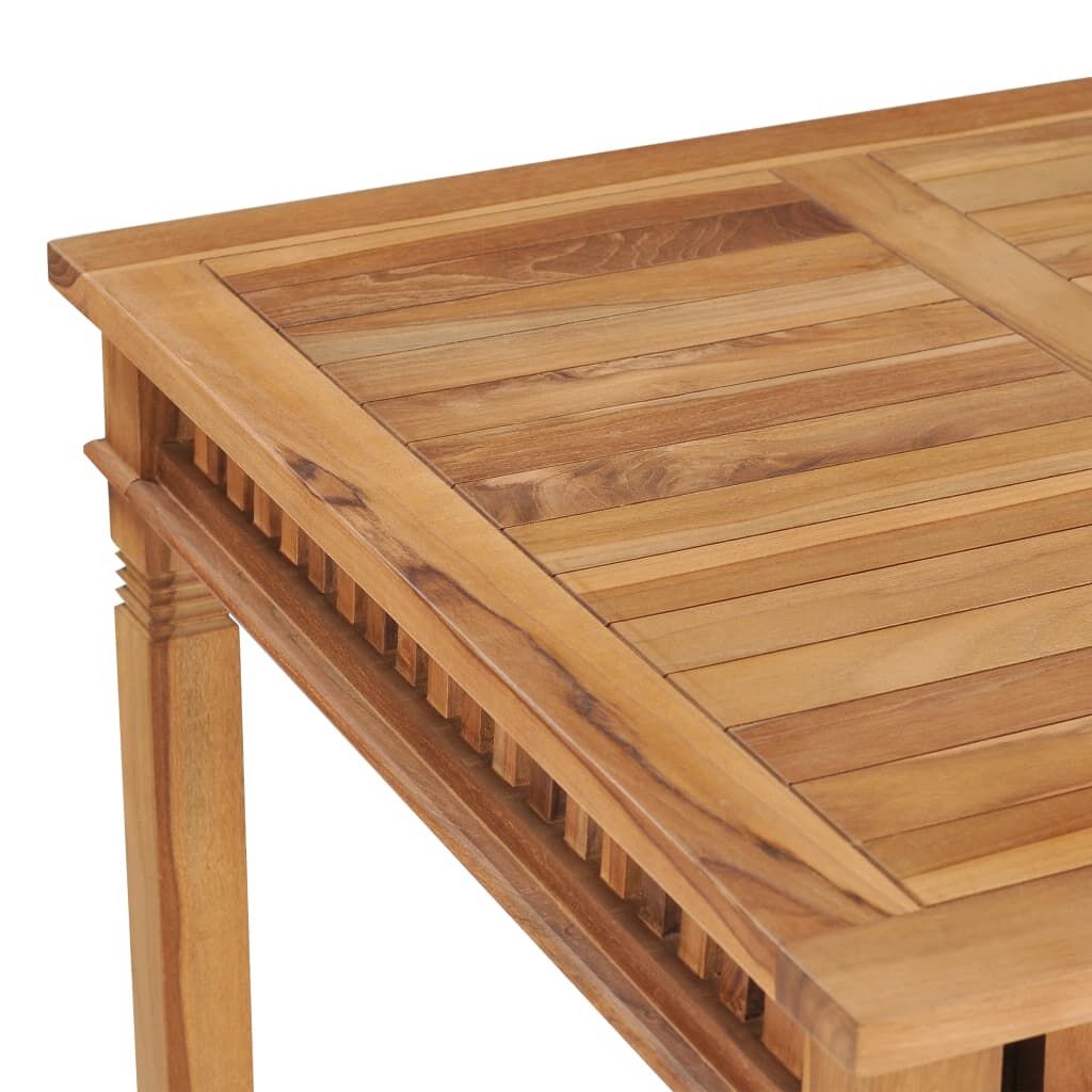 vidaXL طاولة سفرة حديقة 80×80×80 سم خشب ساج صلب