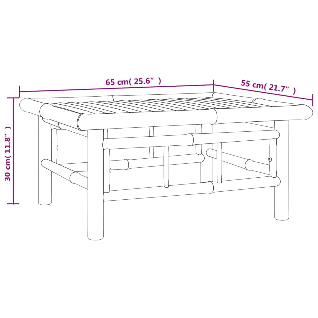 vidaXL طاولة حديقة 30x65x55 سم خيزران