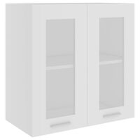 vidaXL خزانة زجاجية معلقة أبيض 60×31×60 سم خشب صناعي