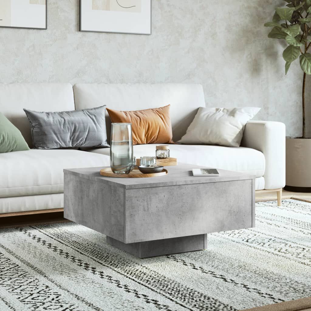 vidaXL طاولة قهوة رمادي أسمنتي 60×60×31.5 سم خشب صناعي