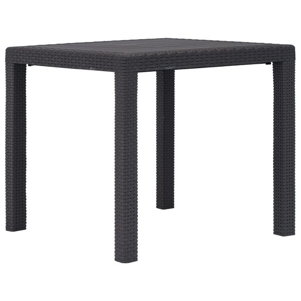 vidaXL طاولة حديقة بني 79×79×72 سم بلاستيك بمظهر روطان