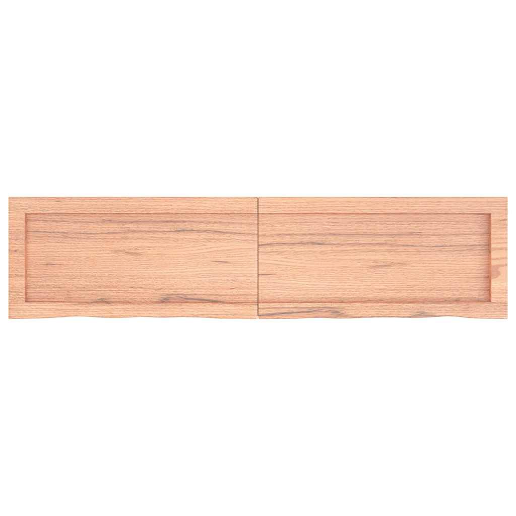 vidaXL رف حائط لون بني فاتح 120*30*(2-4) سم خشب بلوط صلب معالج