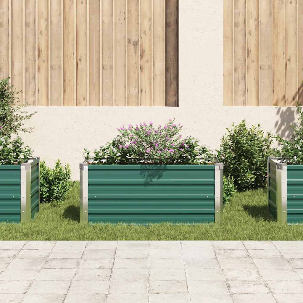 vidaXL حوض حديقة مرتفع فولاذ مجلفن 100×40×45 سم أخضر