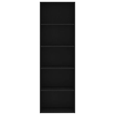 vidaXL خزانة كتب 5-طبقات لون أسود 60×30×189 سم خشب صناعي