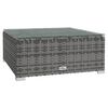 vidaXL طاولة قهوة حديقة رمادي 60&times;60&times;30 سم بولي روطان وزجاج
