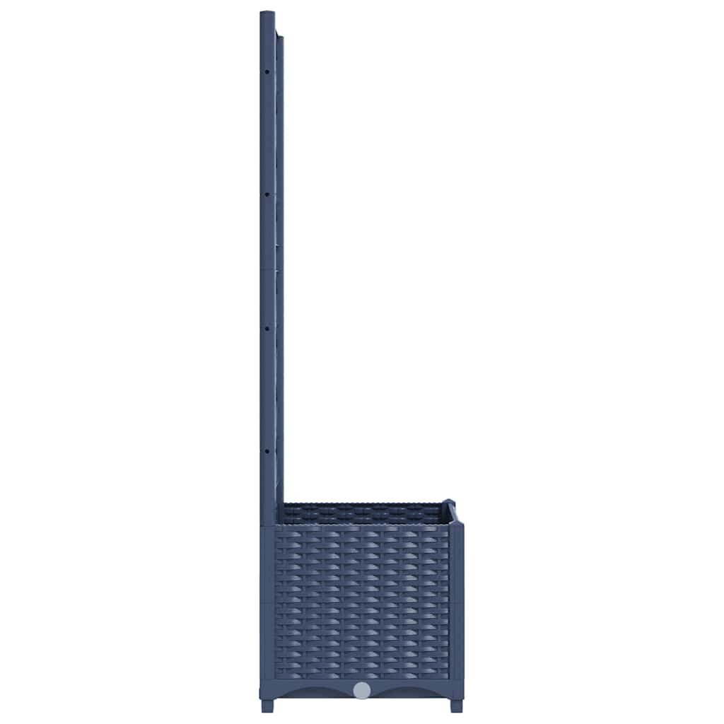 vidaXL حوض حديقة مع تعريشة أزرق رمادي 40×40×136 سم PP