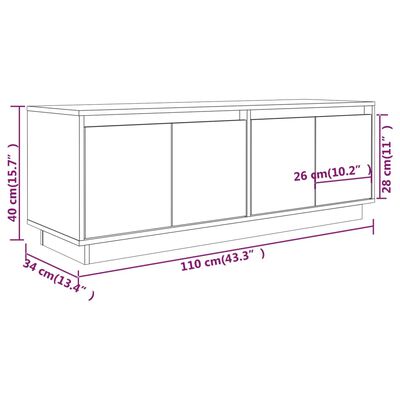 vidaXL خزانة تلفزيون 40x34x110 سم خشب صنوبر صلب